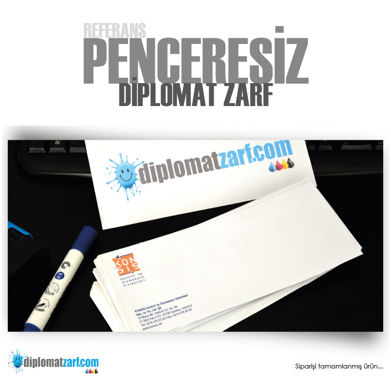Penceresiz Diplomat Zarf, 1000 Adet Antetli Zarf