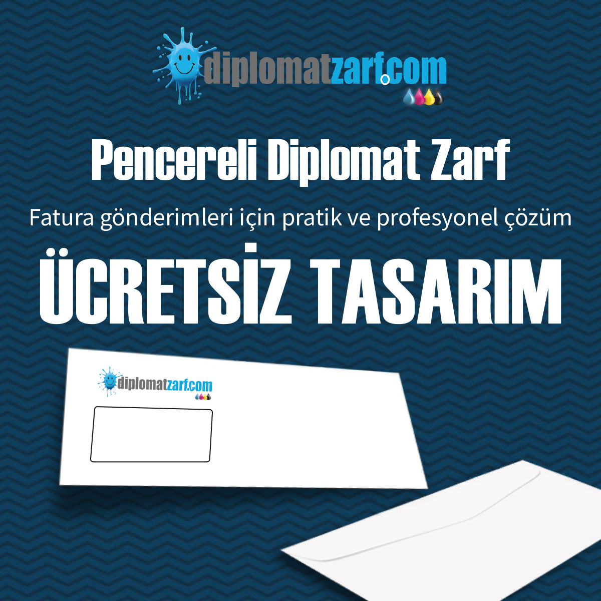 Baskılı Diplomat Zarf, 1000 Adet Renkli Baskı, Ücretsiz Tasarım & Hızlı Teslim