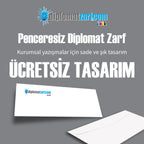 Baskılı Diplomat Zarf, 250 Adet Renkli Baskı, Ücretsiz Tasarım & Hızlı Teslim