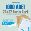 Baskılı 24x32 Torba Zarf, 1000 Adet Renkli Baskı, Ücretsiz Tasarım & Hızlı Teslim