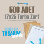 Baskılı 17x25 Torba Zarf, 500 Adet Renkli Baskı, Ücretsiz Tasarım & Hızlı Teslim