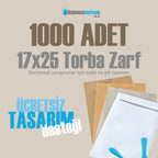 Baskılı 17x25 Torba Zarf, 1000 Adet Renkli Baskı, Ücretsiz Tasarım & Hızlı Teslim