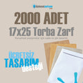 Baskılı 17x25 Torba Zarf, 2000 Adet Renkli Baskı, Ücretsiz Tasarım & Hızlı Teslim