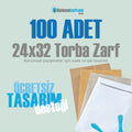 Baskılı 24x32 Torba Zarf, 100 Adet Renkli Baskı, Ücretsiz Tasarım & Hızlı Teslim