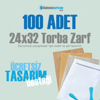 Baskılı 24x32 Torba Zarf, 100 Adet Renkli Baskı, Ücretsiz Tasarım & Hızlı Teslim