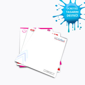 100 Adet, A4 Antetli Kağıt, Renkli Baskılı, Ücretsiz Tasarım, 80 gr 1. Hamur Kağıt